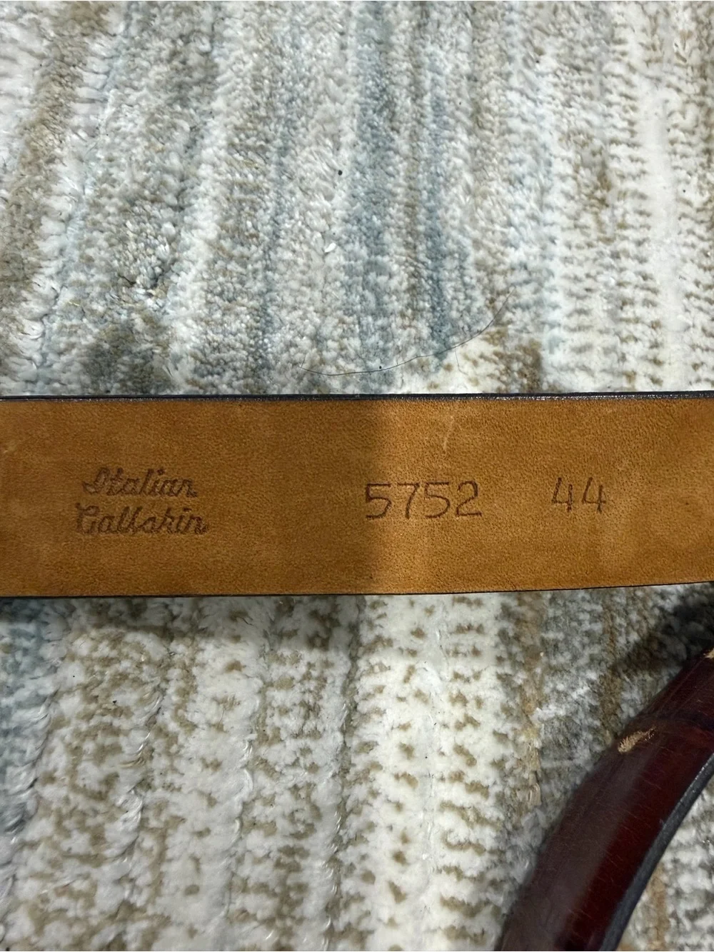 Men's Brown Leather Belt with Gold Buckle